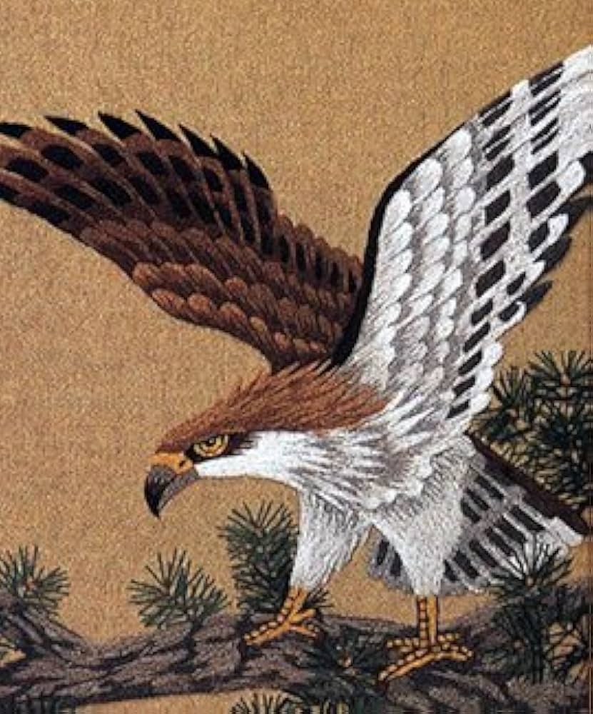 ③文化刺繍　鷹 ③文化刺繍 鷹